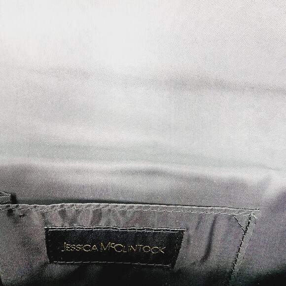 Jessica McClintock Black Small Flap Over Chain Strap  Purse/Clutch - Picture 12 of 13